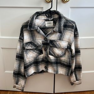 Cropped plaid jacket